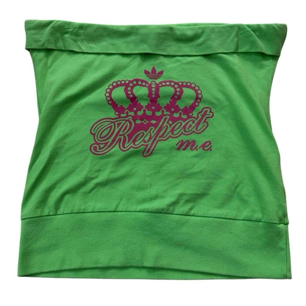 Vintage Y2K Adidas X Missy Elliott Tube Top Women's Medium Green Crown "Respect"